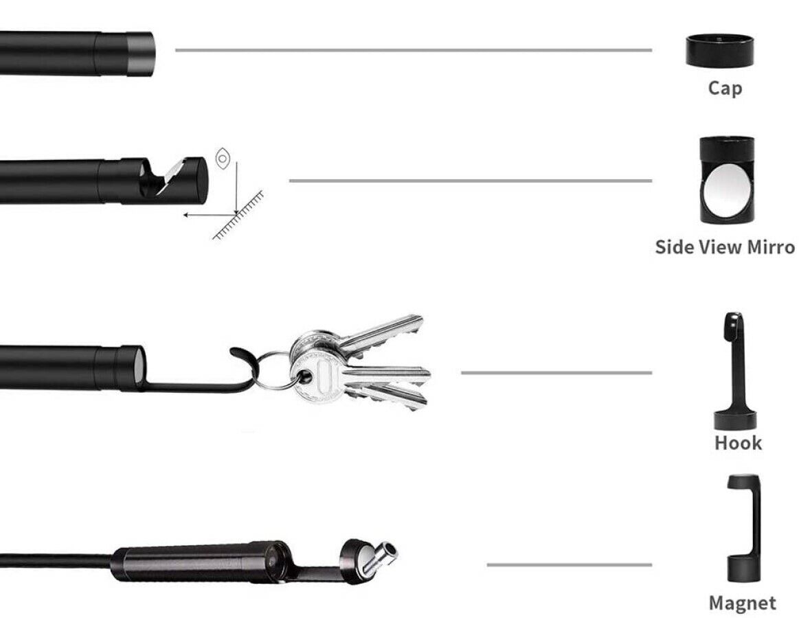 Telecamera endoscopica con monitor lcd 6 Led sonda 5M foto video SD 90358