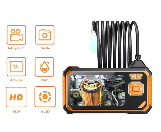 Telecamera endoscopica ispezione monitor 4.3" 6 Led sonda 5M foto video 37064