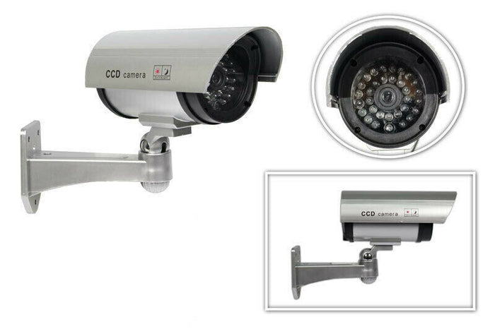 Telecamera finta Bullet CCTV con led lampeggiante videosorveglianza