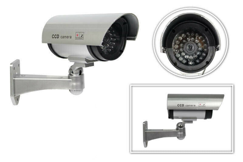 Telecamera finta Bullet CCTV con led lampeggiante videosorveglianza