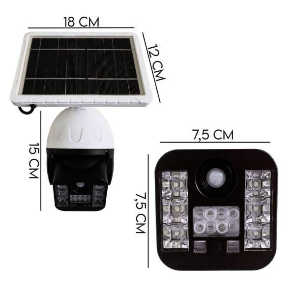 Telecamera finta Pannello Solare Con Sensore di movimento 60w 30 led Esterna