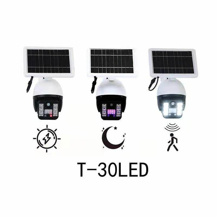 Telecamera finta Pannello Solare Con Sensore di movimento 60w 30 led Esterna