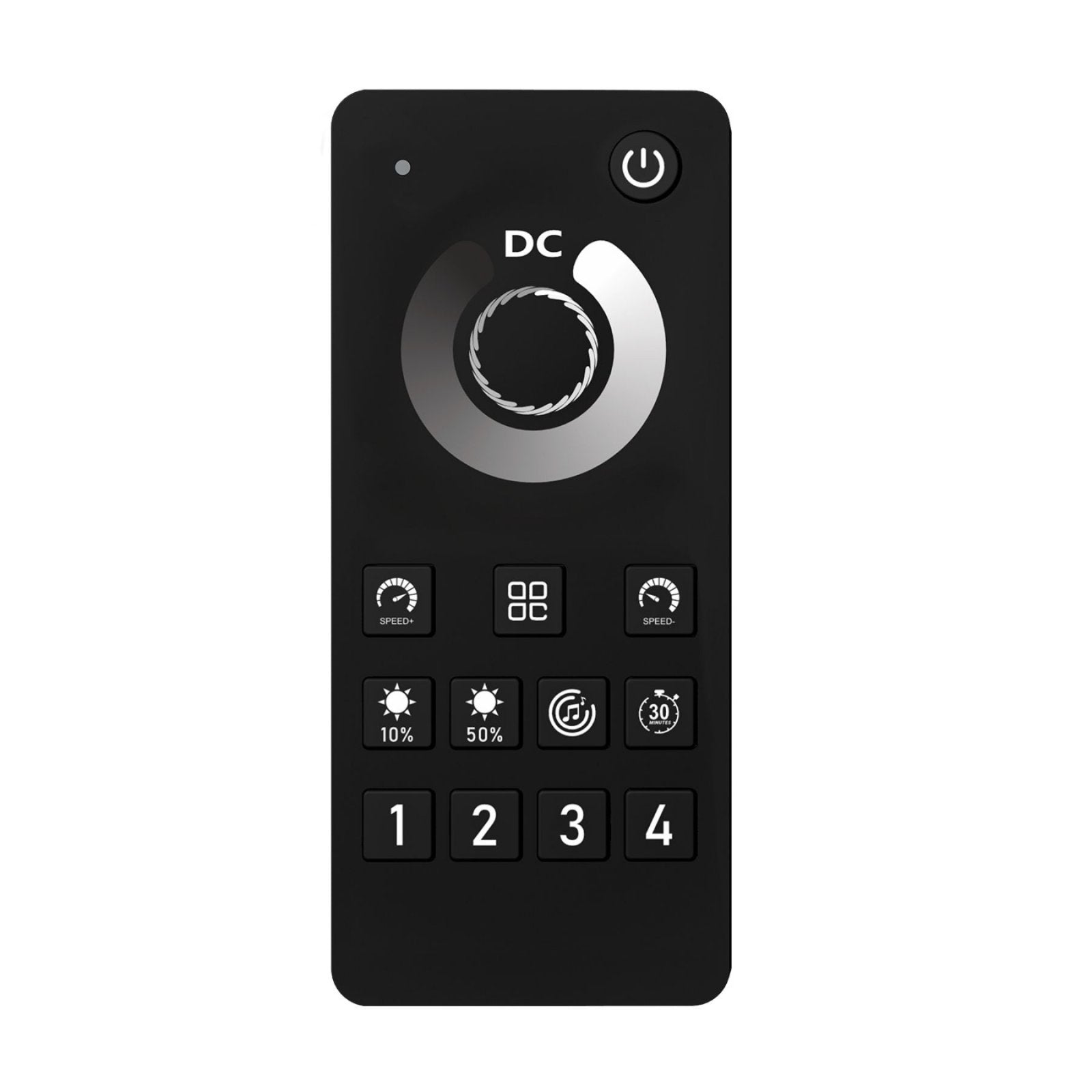 Telecomando RF 2.4G Per Centralina Controller Dimmer Mono Colore RF 2.4G   3V Con Pile AAA (Escluso)  1 Canale Dimmer CLC101W Nero