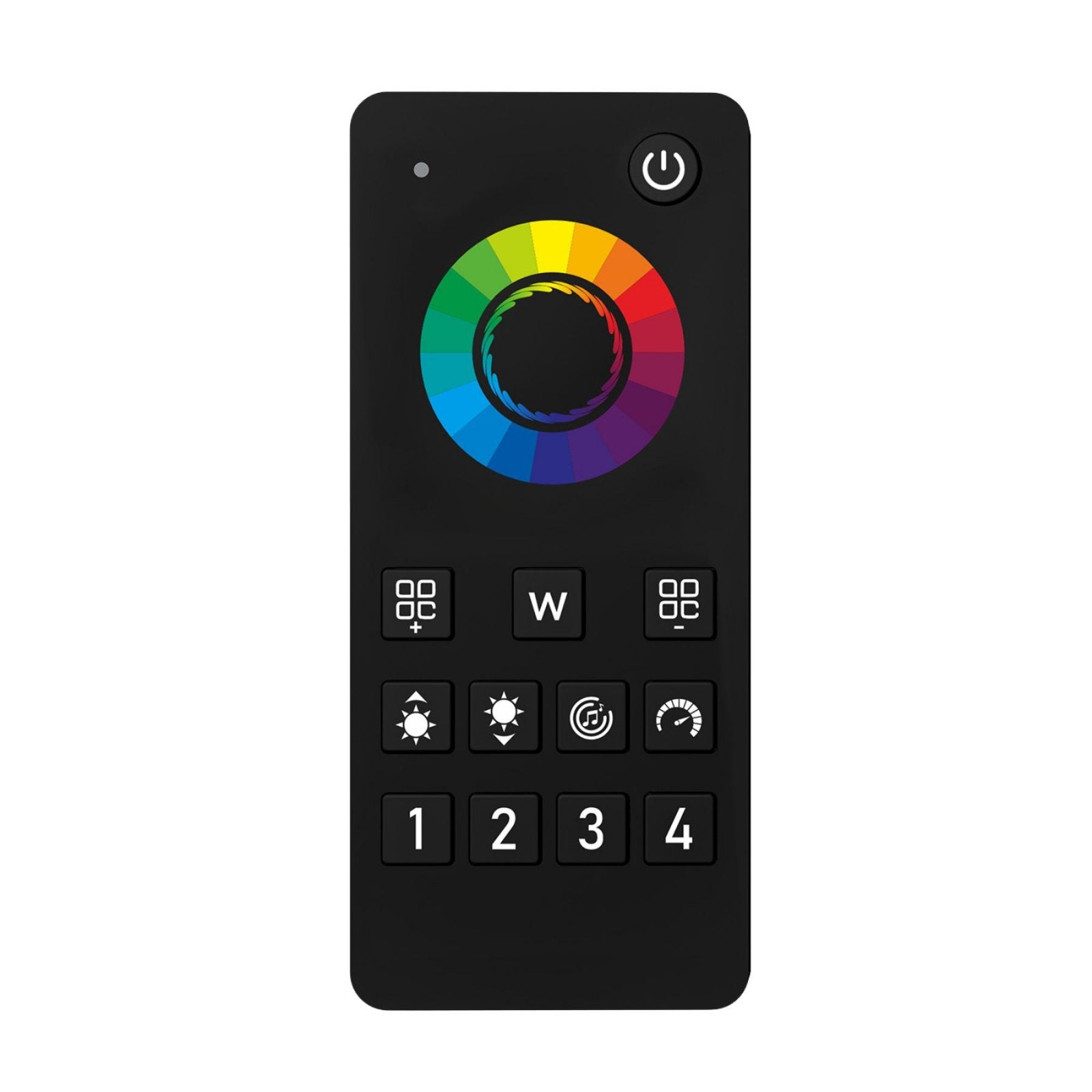 Telecomando RF 2.4G Per Centralina Controller RGB RF 2.4G   3V Con Pile AAA (Escluso)  3 Canali RGB CLC103W Nero