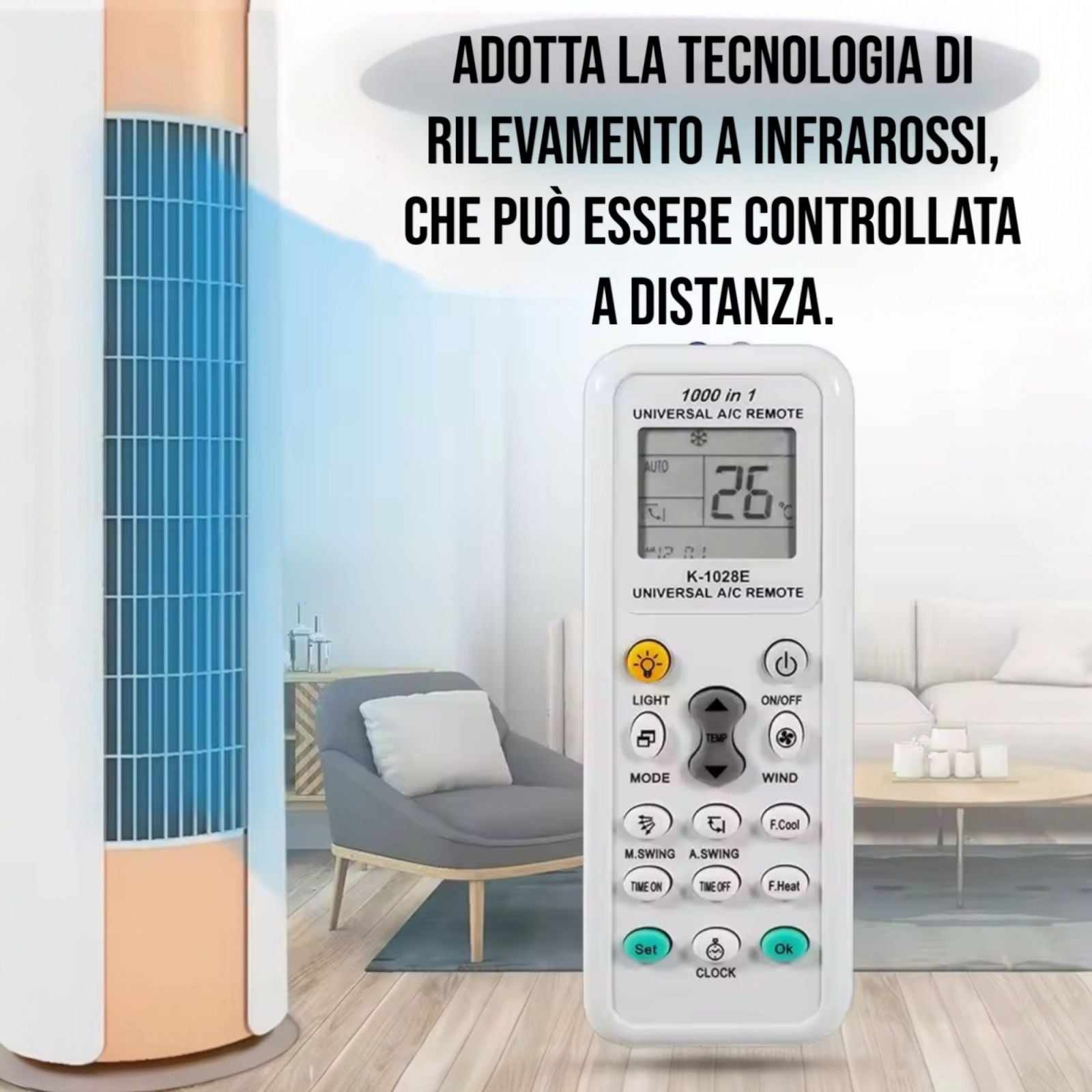 Telecomando Universale Condizionatori 1000 in 1 LCD Compatibile Programmabile