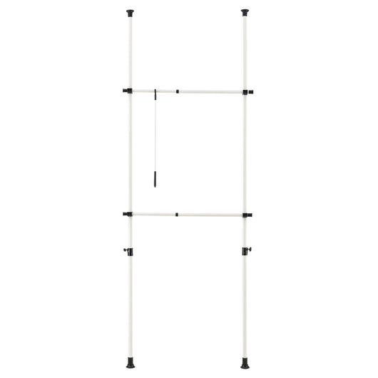 Supporto appendiabiti telescopico regolabile per armadio 305 cm bianco 03_0003505