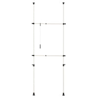 Appendiabiti Telescopico con 2 Aste Porta Abiti in Acciaio Bianco Regolabile in Altezza 105 - 278 cm e in Larghezza 75 -