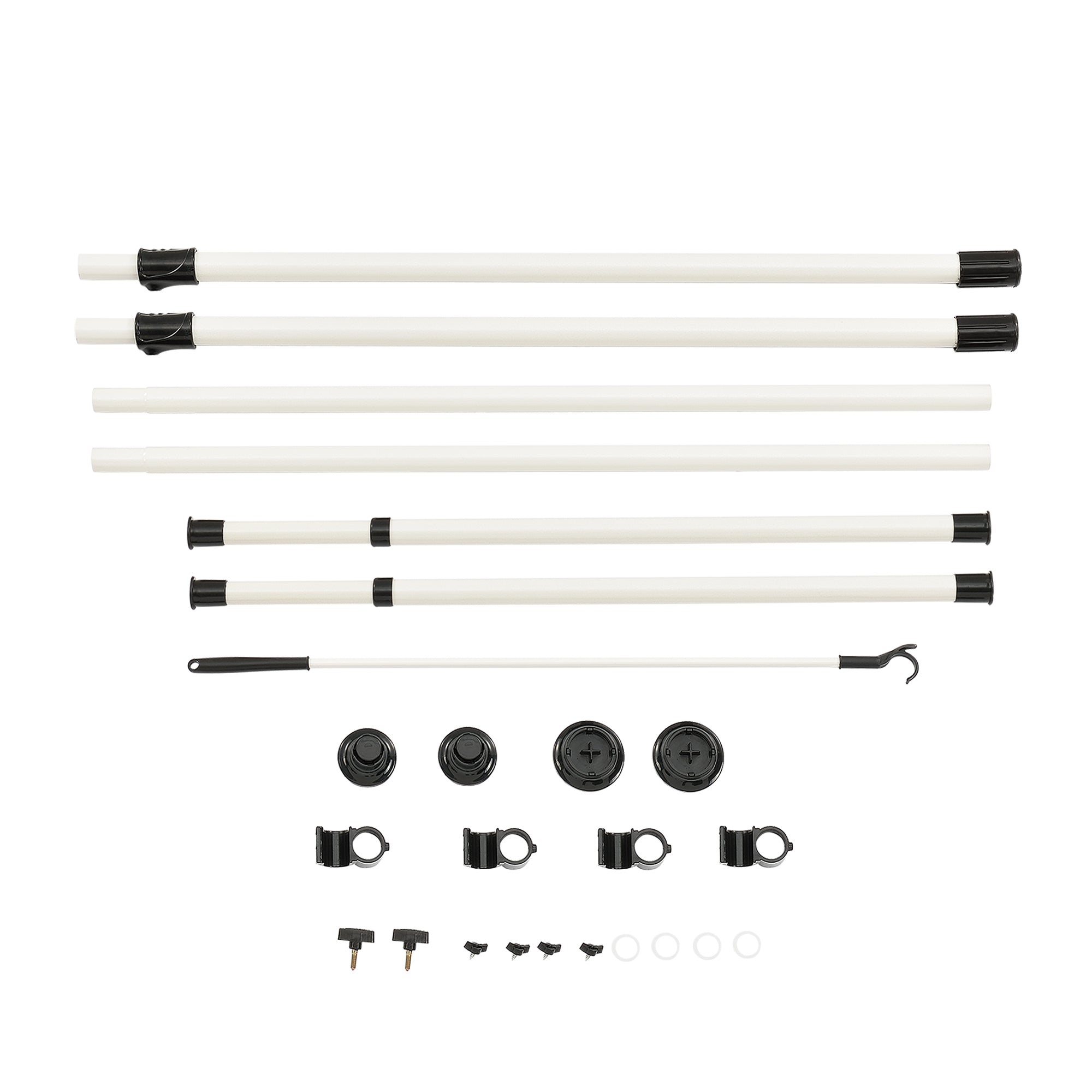 Appendiabiti Telescopico con 2 Aste Porta Abiti in Acciaio Bianco Regolabile in Altezza 105 - 278 cm e in Larghezza 75 -