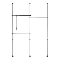 Armadio telescopico in acciaio laccato 150 - 230 cm 3 barre nere 03_0008156