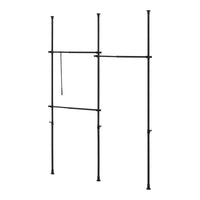 Armadio telescopico in acciaio laccato 150 - 230 cm 3 barre nere 03_0008156