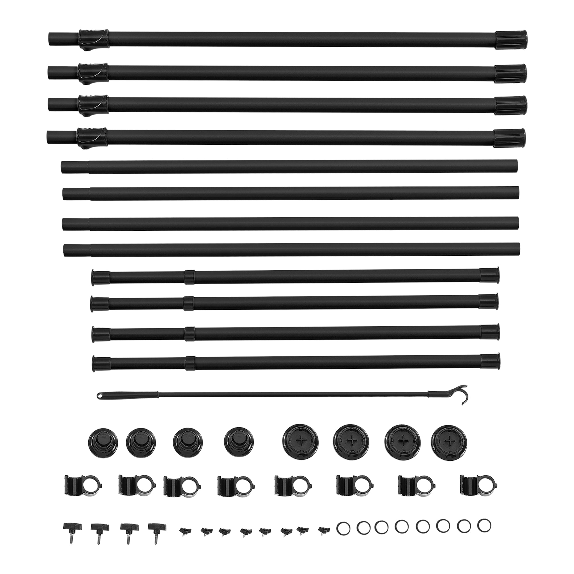 Appendiabiti Telescopico Kemi con 4 Barre Sistema Regolabile in Altezza e in Larghezza - Nero [en.casa]