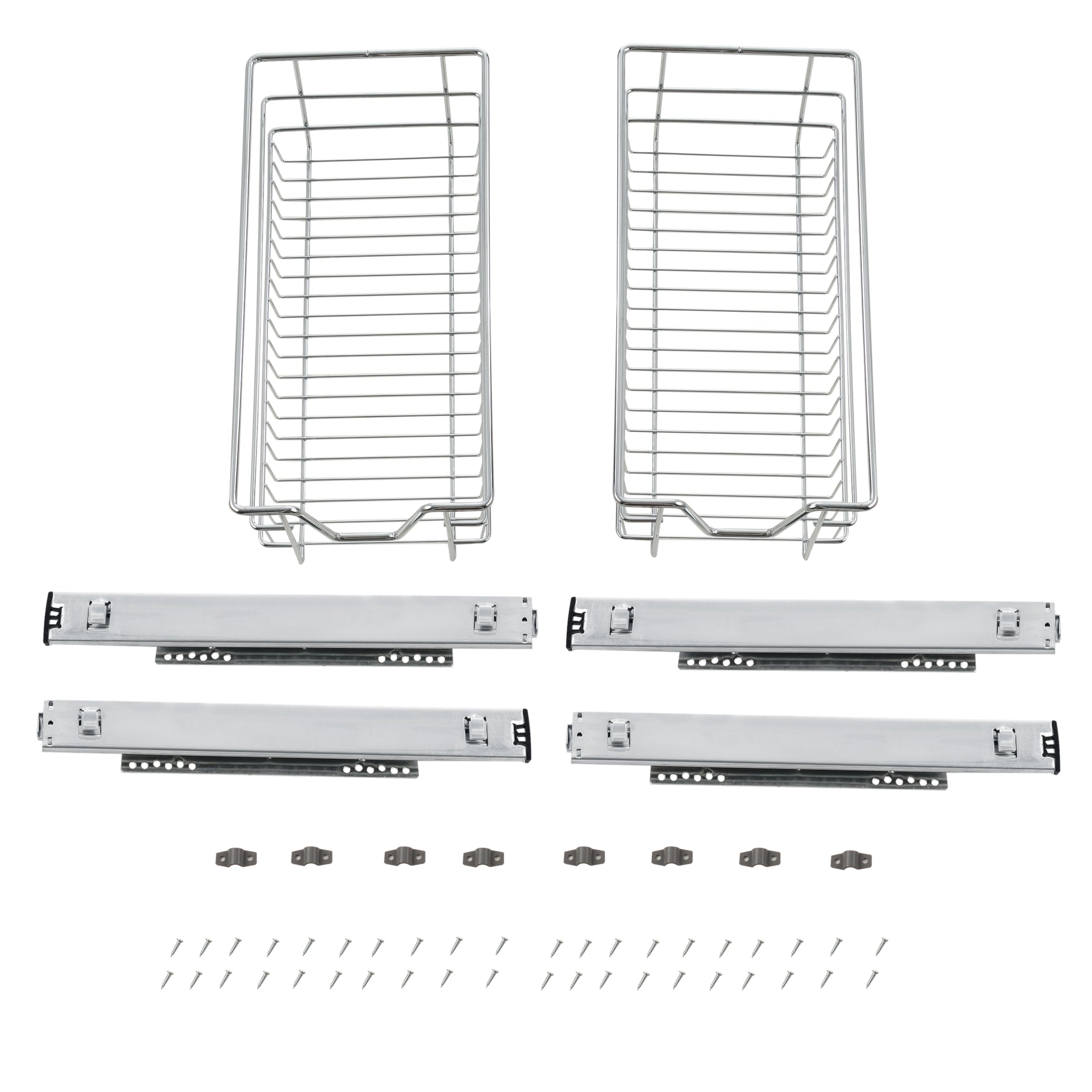 Set di 2 Cassetti Telescopici Estraibili a Rete con Guide in Acciaio 27x44x14 cm [en.casa]
