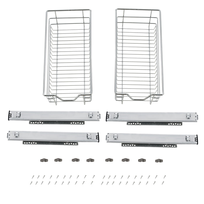 Set di 2 Cassetti Telescopici Estraibili a Rete con Guide in Acciaio 27x44x14 cm [en.casa]