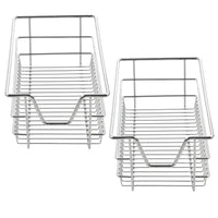 Set di 2 Cassetti Telescopici Estraibili a Rete con Guide in Acciaio 27x44x14 cm [en.casa]