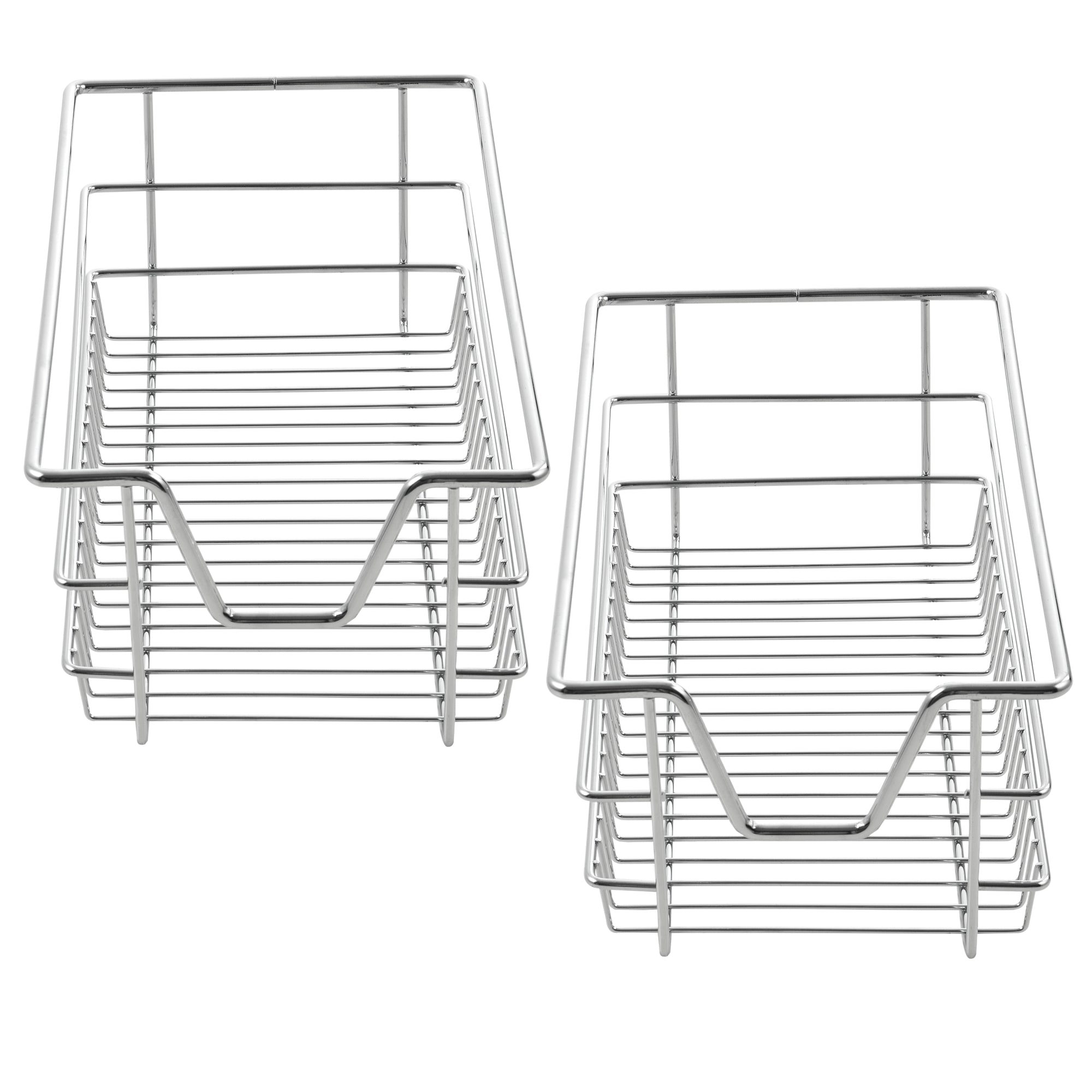 Set di 2 Cassetti Telescopici Estraibili a Rete con Guide in Acciaio 27x44x14 cm [en.casa]