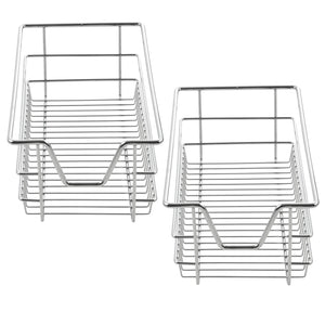 Set di 2 Cassetti Telescopici Estraibili a Rete con Guide in Acciaio 27x44x14 cm [en.casa]
