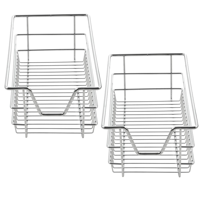 Set di 2 Cassetti Telescopici Estraibili a Rete con Guide in Acciaio 27x44x14 cm [en.casa]