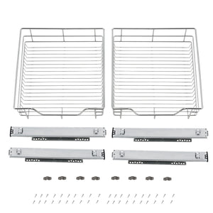 Set di 2 Cassetti Telescopici Estraibili a Rete con Guide in Acciaio 47x44x14 cm [en.casa]