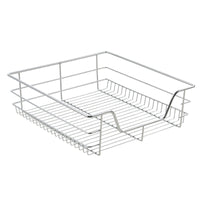 Set di 2 cestelli portaoggetti con guide telescopiche ad estrazione totale fino a 20 kg acciaio cromato 47 x 44 x 14 cm argento 03_0005765