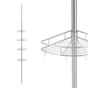 Mensola doccia telescopica Haapavesi acciaio inox 90 - 300 cm cromo 03_0006974