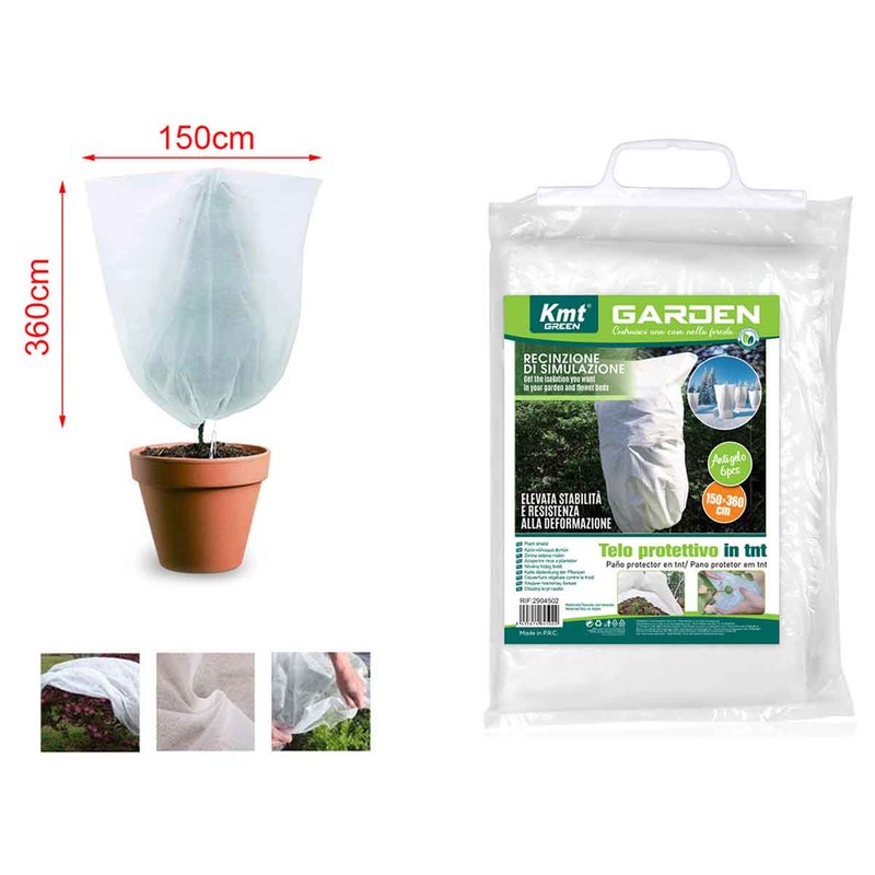 Telo Protettivo Antigelo in TNT per Piante, Resistente e Stabile, 150x360 cm