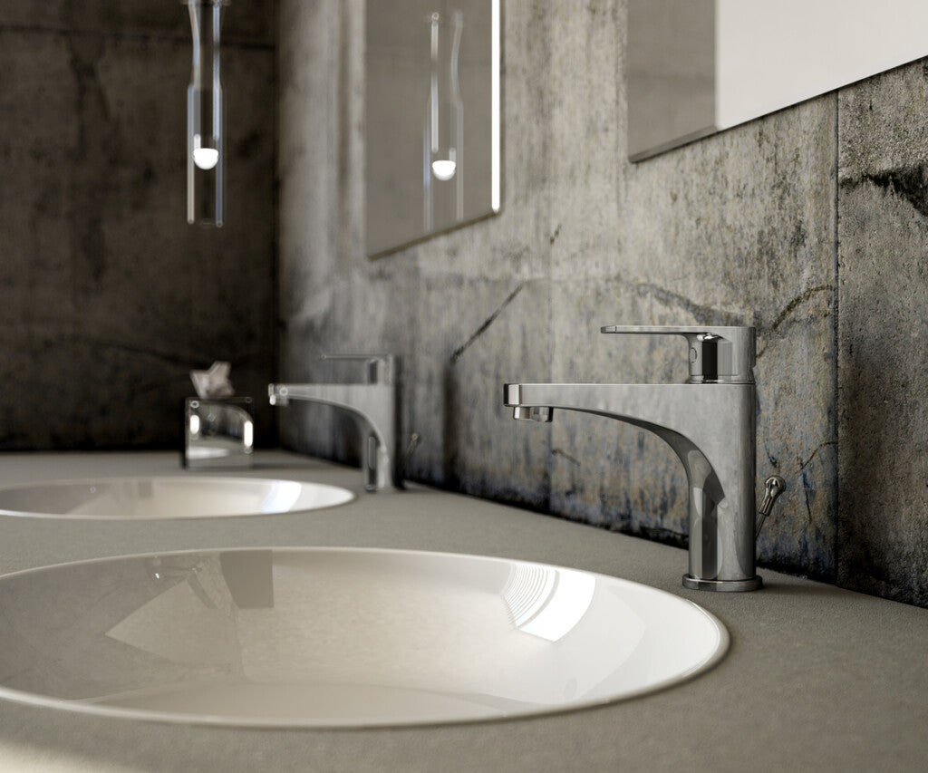 Monocomando lavabo Tema cromo scarico 1"1/4 - Made in Italy