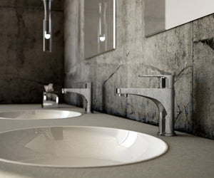 Monocomando lavabo Tema cromo scarico 1"1/4 - Made in Italy