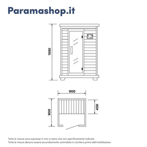 Sauna ad infrarossi 90x90 cm H188 in legno di cedro con radio integrata|Helsinki