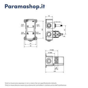 Set doccia cromato - Miscelatore incasso 2 vie Katharine, braccio 30cm, soffione slim 25cm e doccino
