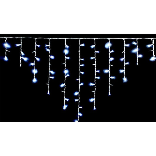 Tenda Luminosa Da Esterno IP65 5MT Con 216 Luci Led Bianco Freddo Effetto Cascata Con Connettore Prolungabile