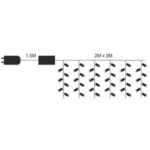 Tenda Luminosa Da Esterno Professionali 200 Luci 2M X 2M Colore Bianco Freddo Effetto Cascata 10 Tende IP65 Prolungabile
