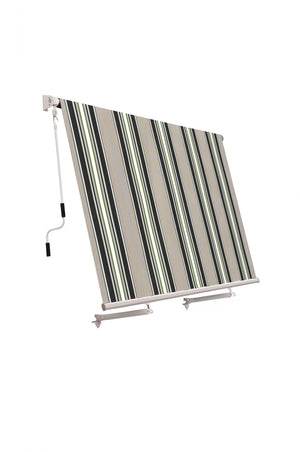 Tenda da sole a caduta con bracci L 245xH 245cm, poliestere 280 gr/m² riga verde Fredi Goly