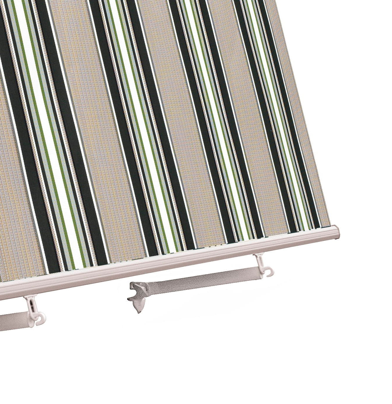 Tenda da sole a caduta con bracci L 245xH 245cm, poliestere 280 gr/m² riga verde Fredi Goly