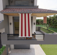 Tenda da sole a caduta con bracci per balcone terrazzo finestra 150cm Beige Bordeaux Golisa