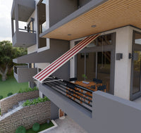 Tenda da sole a caduta con bracci per balcone terrazzo finestra 150cm Beige Bordeaux Golisa