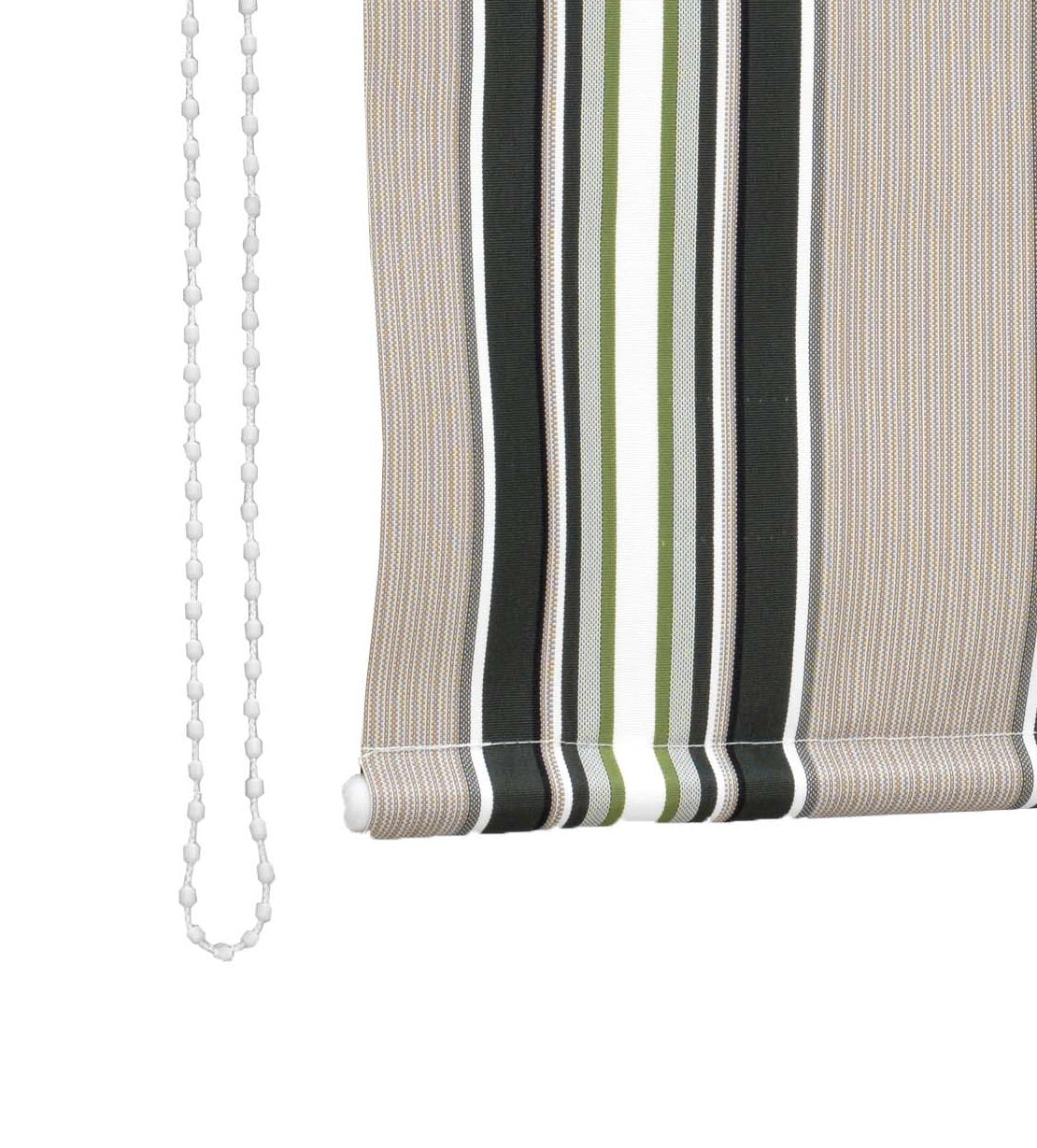 Tenda da sole a caduta, rullo avvolgibile con catenella L 200 H 250cm Fredi righe verde, grigio bianco