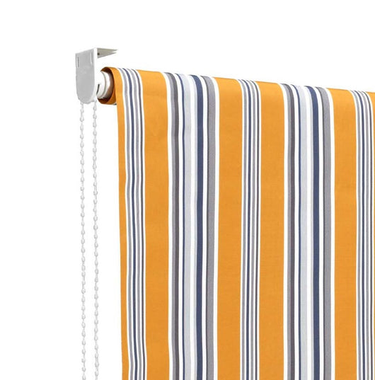Tenda da sole a caduta, rullo avvolgibile con catenella L 200 H250cm Fredi righe giallo blu bianco