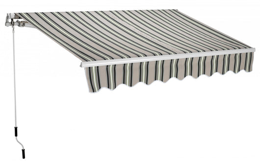 Tenda da sole a parete L.300xH.200cm, in poliestere 280 gr/m² riga verde Fredi