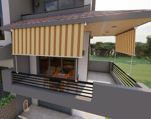 Tenda da sole per balcone con bracci, impermeabile 300cm giallo arancio Golisa