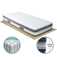 Materasso molle insacchettate e memory sfoderabile Tenerife singolo 80x190 fodera silver antistatica - Comprarredo