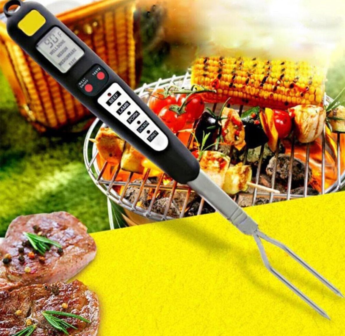 Termometro Alimenti elettronico per Barbecue Forno doppia sonda. ART:7822789