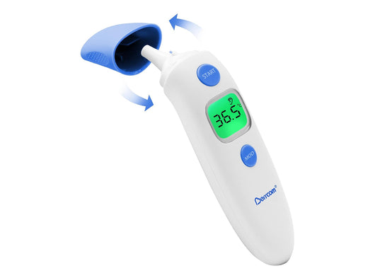 Termometro Berrcom Febbre Fronte e Orecchio Infrarossi Neonato Senza Contatto Termometro Digitale con Lettura Istantanea Allarme Febbre Interruttore °C/°F