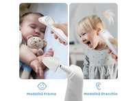 Termometro Fronte e Orecchio Infrarossi Senza Contatto per Neonati Digitale con Lettura Istantanea Allarme Febbre Interruttore °C/°F Berrcom ET005