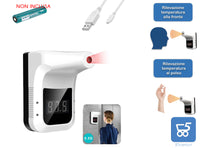 Termometro a infrarossi Frontale a Parete Automatico, Strumento di misurazione della Temperatura Senza Contatto Risultati istantanei precisi per l'entrata della comunità della Scuola del supermercato palestre micro usb 0-50°