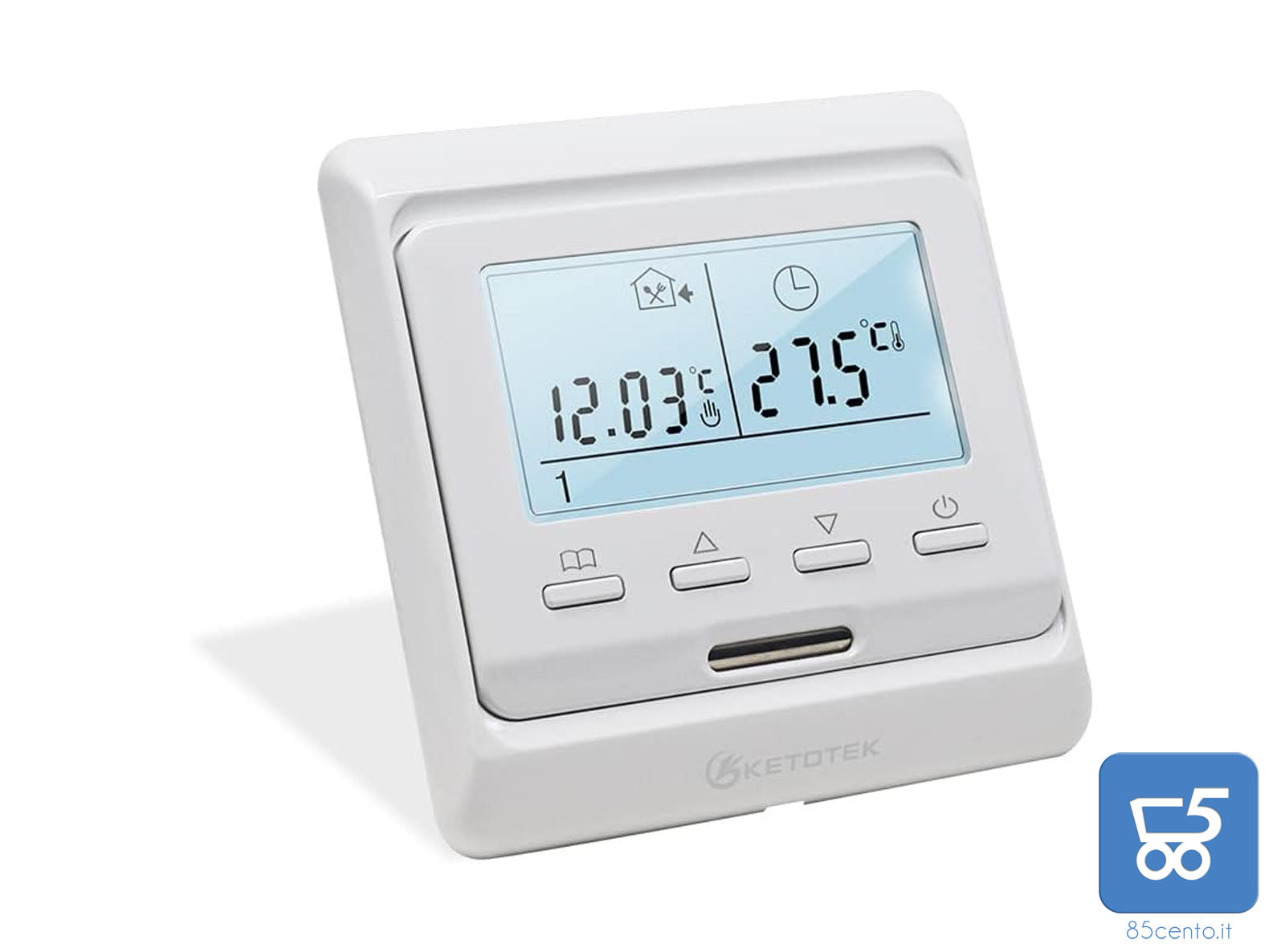 Termostato Programmabile Digitale con sonda LCD 230V 16A da Parete per Riscaldamento a Pavimento Elettrico Regolatore di Temperatura