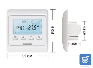 Termostato Programmabile Digitale con sonda LCD 230V 16A da Parete per Riscaldamento a Pavimento Elettrico Regolatore di Temperatura