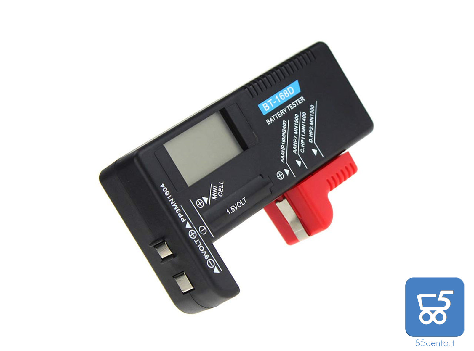Tester Digitale di Capacità Pile Batterie LCD per AA, AAA, C, D, 9V, mini cella