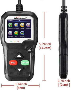 Tester OBDII/OBD2 EOBD II scanner KW680 lettore codice diagnostica centralina