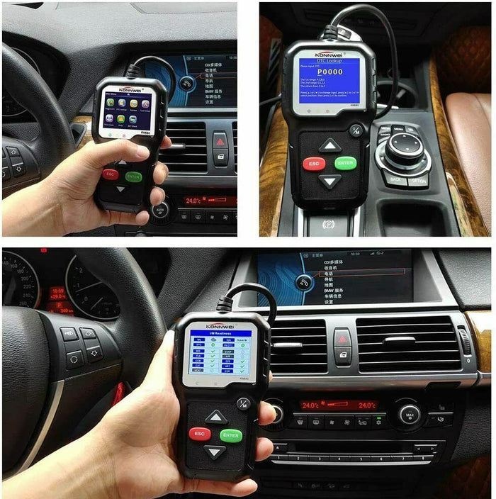 Tester OBDII/OBD2 EOBD II scanner KW680 lettore codice diagnostica centralina