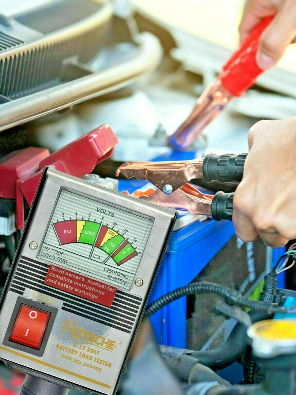 Tester batteria analogico 6-12 VOLT per auto bus moto barca camion 125A 690403